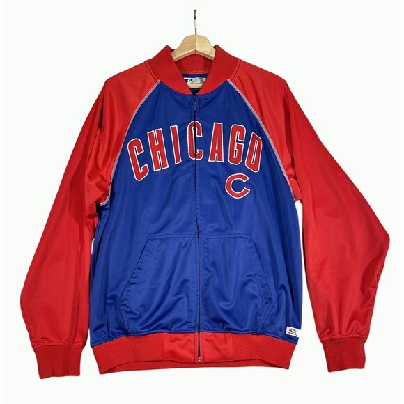 Truefan Genuine Merchandise Chicago Cubs Red Blue Full-Zip‎ Track Top Jacket Med - Picture 1 of 10